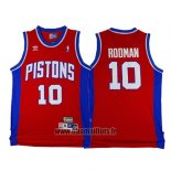 Maillot Detroit Pistons Dennis Rodman No 10 Retro Rouge