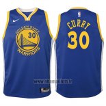 Maillot Enfant Golden State Warriors Stephen Curry No 30 2017-18 Bleu