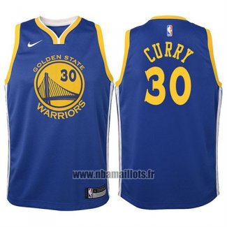 Maillot Enfant Golden State Warriors Stephen Curry No 30 2017-18 Bleu