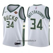 Maillot Enfant Milwaukee Bucks Giannis Antetokounmpo No 34 Association 2017-18 Blanc