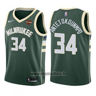 Maillot Enfant Milwaukee Bucks Giannis Antetokounmpo No 34 Icon 2017-18 Vert