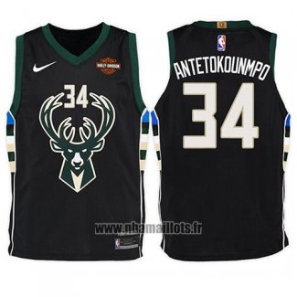 Maillot Enfant Milwaukee Bucks Giannis Antetokounmpo No 34 Statement Harlry 2017-18 Noir