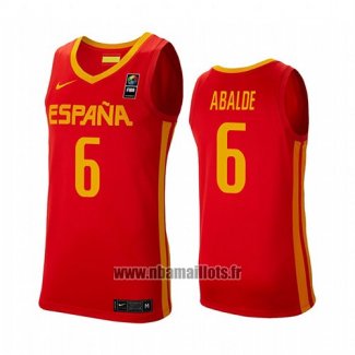 Maillot Espagne Alberto Abalde No 6 2019 FIBA Baketball World Cup Rouge