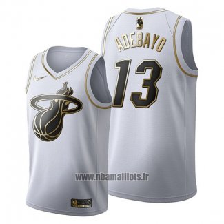 Maillot Golden Edition Miami Heat Bam Adebayo No 13 Blanc