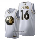 Maillot Golden Edition Minnesota Timberwolves James Johnson No 16 2019-20 Blanc