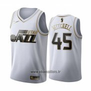 Maillot Golden Edition Utah Jazz Donovan Mitchell No 45 2019-20 Blanc