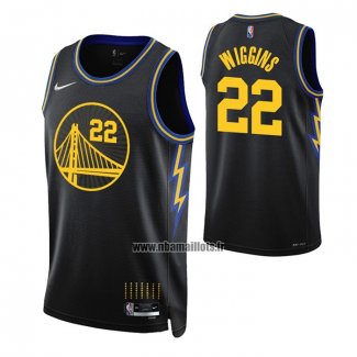 Maillot Golden State Warriors Andrew Wiggins NO 22 Ville 2021-22 Noir