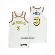 Maillot Golden State Warriors Jordan Poole NO 3 Classic Authentique Blanc