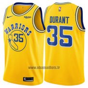 Maillot Golden State Warriors Kevin Durant No 35 Hardwood Classic 2018 Jaune