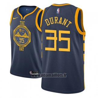 Maillot Golden State Warriors Kevin Durant No 35 Ville 2018-19 Bleu