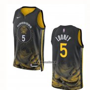 Maillot Golden State Warriors Kevon Looney NO 5 Ville 2022-23 Noir