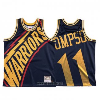 Maillot Golden State Warriors Klay Thompson NO 11 Mitchell & Ness Big Face Bleu