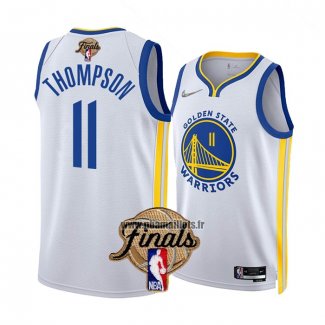 Maillot Golden State Warriors Klay Thompson NO 11 Association 2022 NBA Finals Blanc