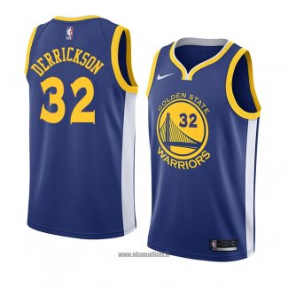 Maillot Golden State Warriors Marcus Derrickson No 32 Icon 2018 Bleu