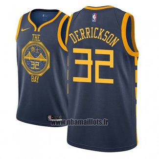 Maillot Golden State Warriors Marcus Derrickson No 32 Ville 2018-19 Bleu