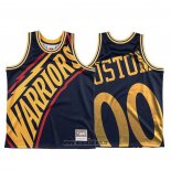 Maillot Golden State Warriors Personnalise NO 0 Mitchell & Ness Big Face Bleu