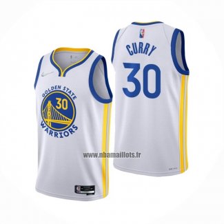 Maillot Golden State Warriors Stephen Curry NO 30 Association 2021-22 Blanc