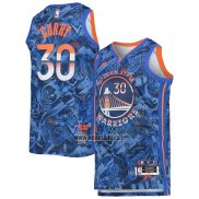 Maillot Golden State Warriors Stephen Curry NO 30 MVP Bleu