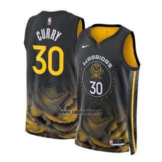 Maillot Golden State Warriors Stephen Curry NO 30 Ville 2022-23 Noir