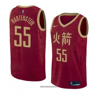 Maillot Houston Rockets Isaiah Hartenstein No 55 Ville 2018-19 Rouge