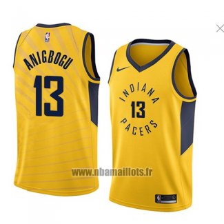 Maillot Indiana Pacers Ike Anigbogu No 13 Statement 2018 Jaune