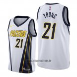 Maillot Indiana Pacers Thaddeus Young No 21 Earned Edition Blanc