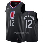 Maillot Los Angeles Clippers Luc Mbah a Moute No 12 Statement 2019 Noir