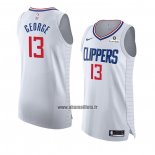 Maillot Los Angeles Clippers Paul George NO 13 Association 2020-21 Authentique Blanc