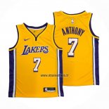 Maillot Los Angeles Lakers Carmelo Anthony NO 7 Icon Jaune