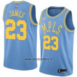 Maillot Los Angeles Lakers Lebron James No 23 Classic 2017-18 Bleu
