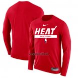 Maillot Manches Longues Miami Heat Practice Performance 2022-23 Rouge