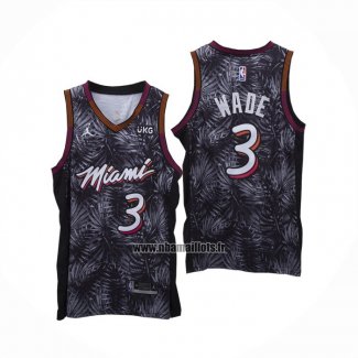 Maillot Miami Heat Dwyane Wade No 3 Fashion Royalty Noir