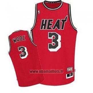 Maillot Miami Heat Dwyane Wade No 3 Retro Rouge