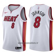 Maillot Miami Heat Tyler Johnson No 8 Association 2017-18 Blanc