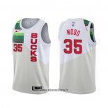 Maillot Milwaukee Bucks Christian Wood NO 35 Earned Blanc