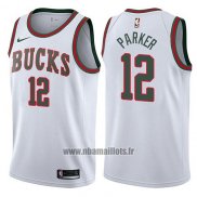 Maillot Milwaukee Bucks Jabari Parker No 12 Return To The Mecca Classic 2017-18 Blanc