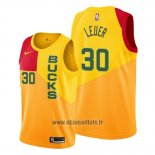 Maillot Milwaukee Bucks Jon Leuer No 30 Ville Jaune