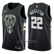 Maillot Milwaukee Bucks Khris Middleton No 22 Statement Harley 2017-18 Noir