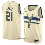 Maillot Milwaukee Bucks Tony Snell No 21 Ville 2018 Crema