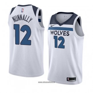 Maillot Minnesota Timberwolves James Nunnally No 12 Association 2018 Blanc