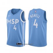 Maillot Minnesota Timberwolves Jaylen Nowell NO 4 Ville 2019-20 Bleu