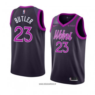 Maillot Minnesota Timberwolves Jimmy Butler No 23 Ville 2018-19 Volet