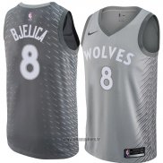 Maillot Minnesota Timberwolves Nemanja Bjelica No 8 Ville 2018 Gris