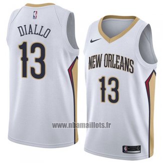 Maillot New Orleans Pelicans Cheick Diallo No 13 Association 2018 Blanc