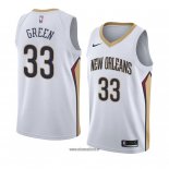 Maillot New Orleans Pelicans Garlon Vert No 33 Association 2018 Blanc