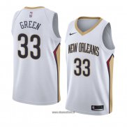 Maillot New Orleans Pelicans Garlon Vert No 33 Association 2018 Blanc