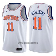 Maillot New York Knicks Frank Ntilikina No 11 Statement 2017-18 Blanc