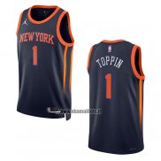 Maillot New York Knicks Obi Toppin NO 1 Statement 2022-23 Noir