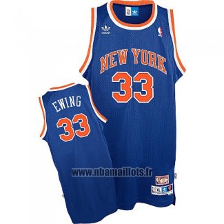 Maillot New York Knicks Patrick Ewing No 33 Retro Bleu