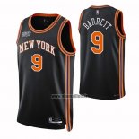 Maillot New York Knicks Rj Barrett NO 9 Ville 2021-22 Noir
